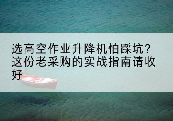 任丘高空作业升降机厂家推荐-选高空作业升降机怕踩坑？这份老采购的实战指南请收好