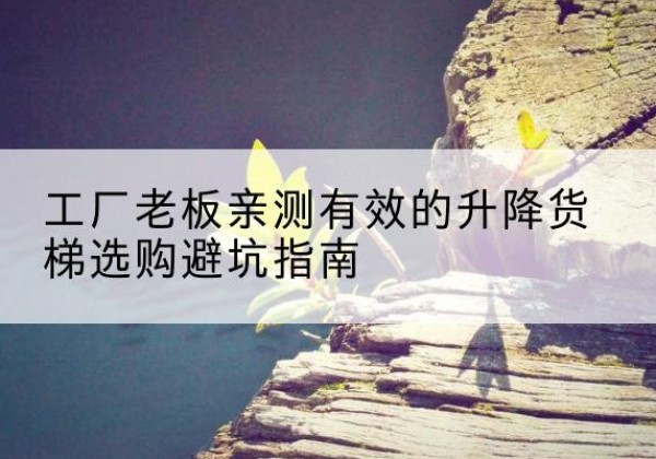 任丘升降货梯怎么选-工厂老板亲测有效的升降货梯选购避坑指南
